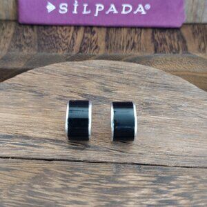 Silpada Sterling Silver Onyx Inlay Earrings